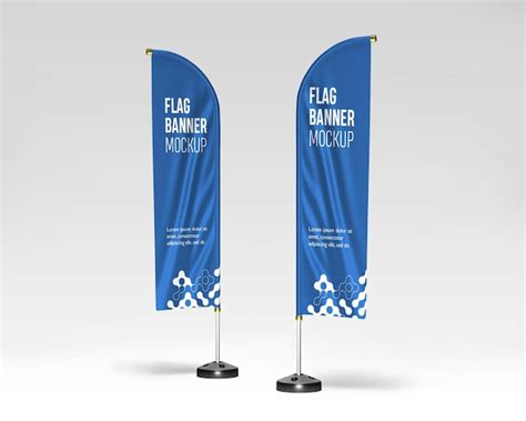 Premium PSD | Promotion feather flag banner mockup