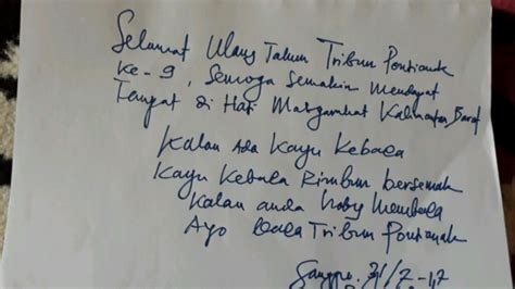 Ucap Selamat Ulang Tahun Tribun Pontianak ke-9, Ini Pantun dari Bupati Sanggau - Tribunpontianak ...