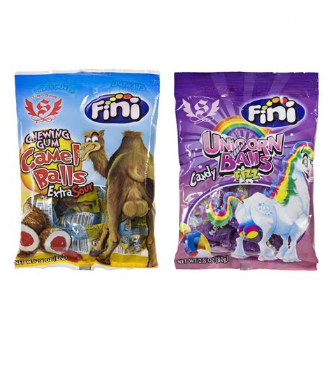 Buy Fini Assorted Candy Balls 2.8 Oz Pack Of 2! 2 Flavors Unicorn Balls Fizz Candies And Camel ...