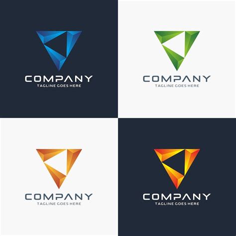 Modern 3d triangle logo design template | Premium Vector