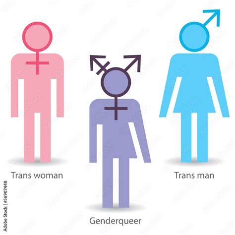 Transgender icons: trans woman, trans man, genderqueer Stock Vector ...