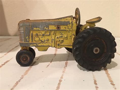 Vintage Metal Toy Diecast Tractor with Hubley Farm Manure Spreader