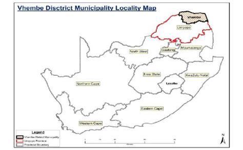 The map of South Africa showing the Vhembe District Municipality in... | Download Scientific Diagram