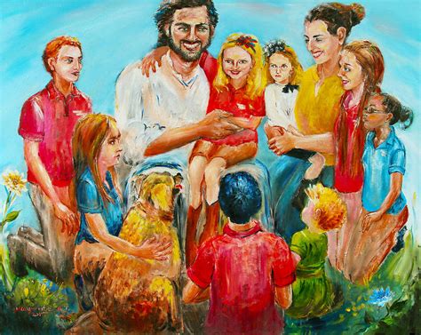 Christ and the Children Painting by Marguerite Ujvary Taxner - Fine Art America