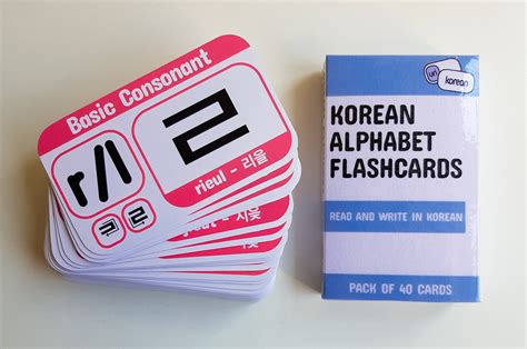 KOREAN Learn Korean Alphabet Flash Cards Hangul 40 | Etsy