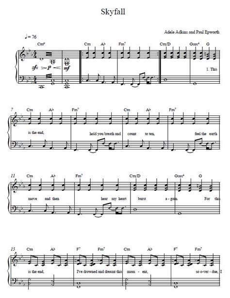 Skyfall Adele - Piano Tutorial | Sheet music, Piano, Adele piano