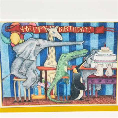 Kasumisou Gallery — Central & Gus notecard - Newton's Birthday Party