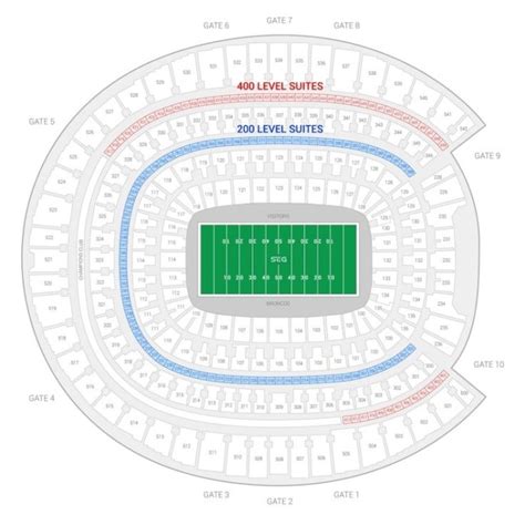 Mile High Stadium Seating Chart With Seat Numbers - Stadium Seating Chart