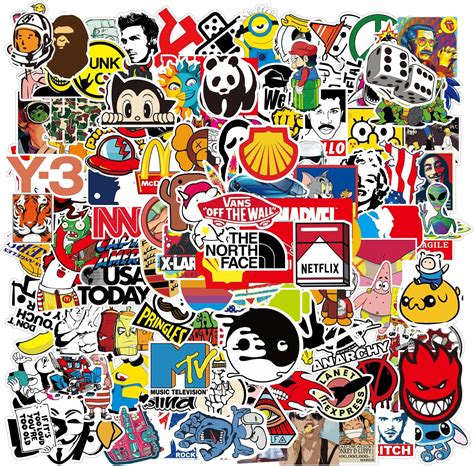 QQUK 106pcs Random Stickers Pack Adults Teens Kids Waterproof Sticker ...