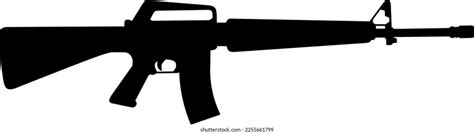 Vector Silhouette M16 Rifle Stock Vector (Royalty Free) 2255661799 | Shutterstock