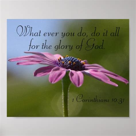 do it all for the glory of God bible verse poster | Zazzle