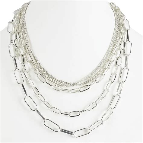 Silvertone 18 In. Layered Link Chain Necklace | Other Necklaces ...