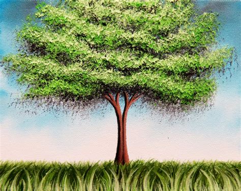 Green Tree Art Print Tree Print Summer Tree Whimsical Art