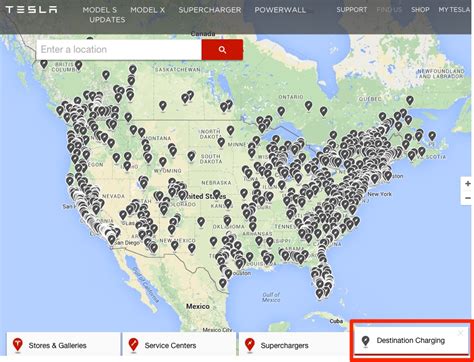 Tesla Charging Stations Canada Map - United States Map