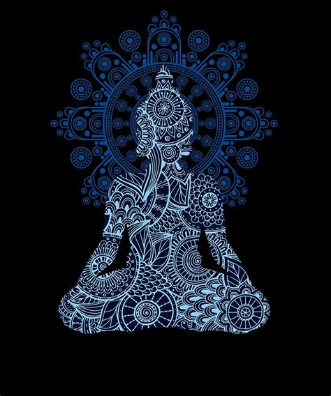 Buddha on Bohemian Mandala Spiritual Om New Age Buddhist Yoga ...