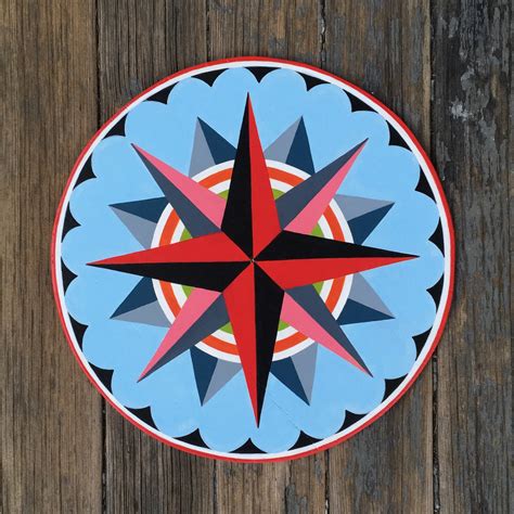 Compass Rose Hex Sign PA Dutch Style Designed for Clear - Etsy