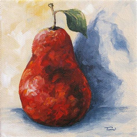 Red Pear with Shadow Painting by Torrie Smiley | Fine Art America