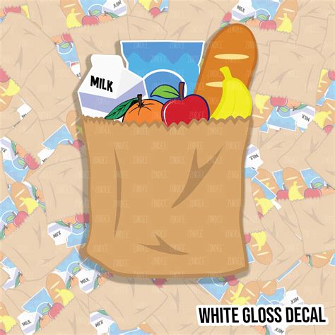 Grocery Sack kiss cut decal (3 inch) WHITE GLOSS – Acrylic Blanks, Stickers, Printed Vinyl ...