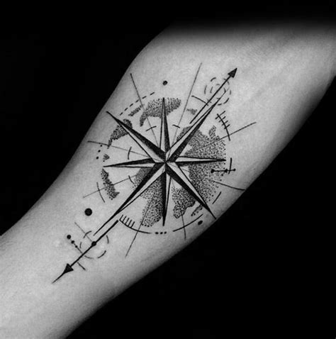 50 Small Compass Tattoos For Men - Navigation Ink Design Ideas | Compass tattoo men, Small ...