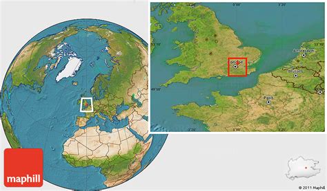 Satellite Location Map of Greenwich