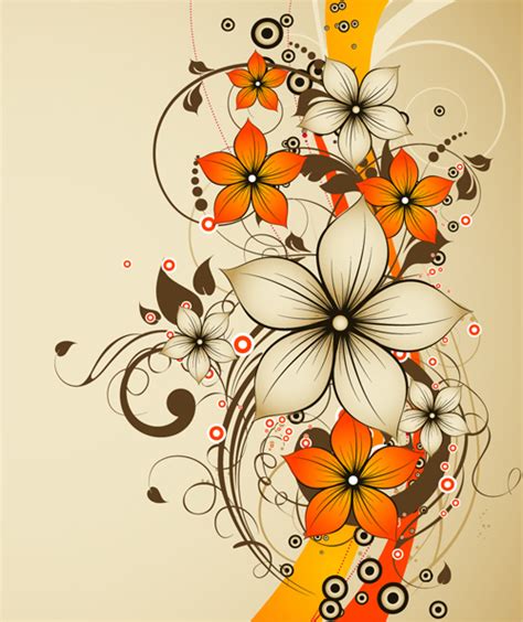 Elegant abstract flower vectors graphics 09 free download