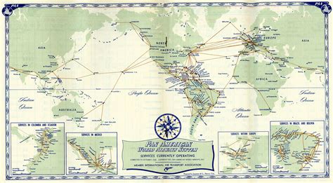 PanAm airline routes map, 1955 #panam #airline #map | Map, Pan american, Route map