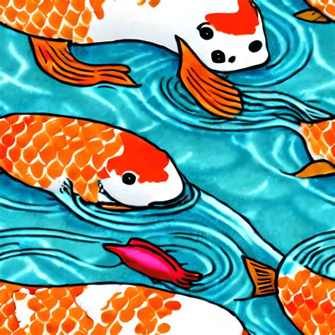 Koi Pond Cartoon Illustration · Creative Fabrica