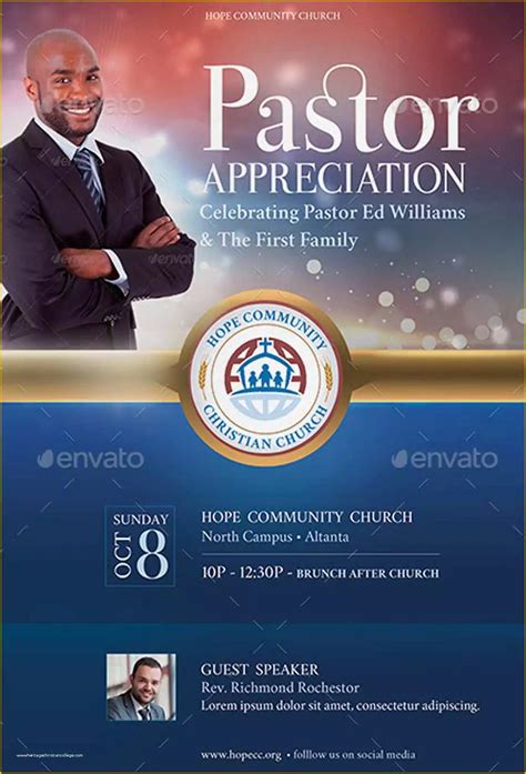 Pastor Anniversary Flyer Free Template Of Pastor Appreciation Flyer ...