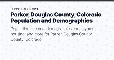 Parker, Douglas County, Colorado Population | Income, Demographics ...