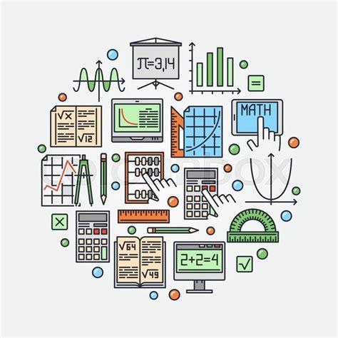Stock vector of 'Math round illustration. Vector colorful mathematics ...