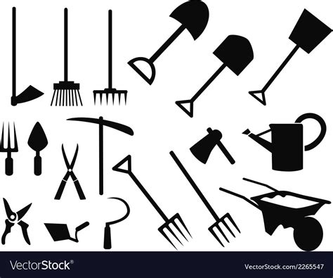 Garden Tools Black And White Clipart