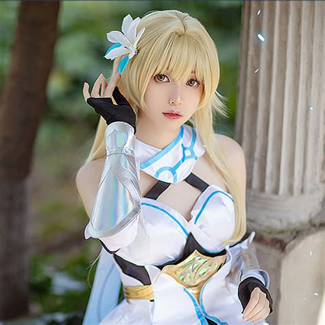 Genshin Impact Player Female Traveler Cosplay Costume – Gcosplay