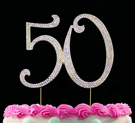 Buy 50th Birthday Cake Topper 50 & Fabulous Bling Caketop Online - Yacanna.com