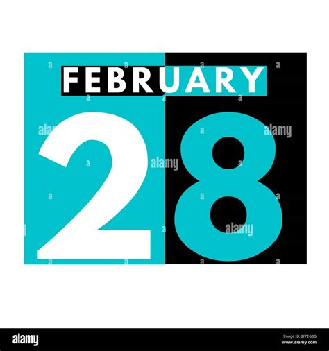 February 28 . Flat daily calendar icon .date ,day, month .calendar for the month of February ...