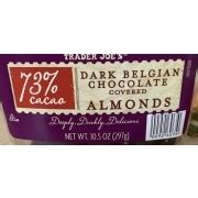 Trader Joe's Dark Belgian Chocolate Covered Almonds - 73% Cacao: Calories, Nutrition Analysis ...