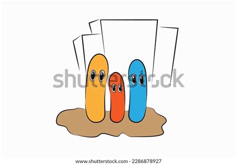 Animated Cartoon Funny Larva Vector Stock Vector (Royalty Free ...