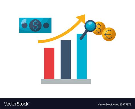 Chart report money exchange stock market Vector Image