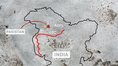 India Pakistan Border Map Explained IB LOC AGPL - YouTube