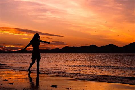 sunset, woman, beach, beach sunset, woman on beach, sunset beach, women | Pikist