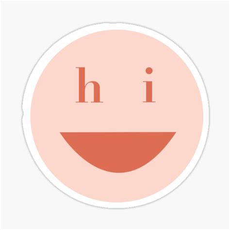 ""hi" Smiley Face" Sticker by jadeshep | Redbubble