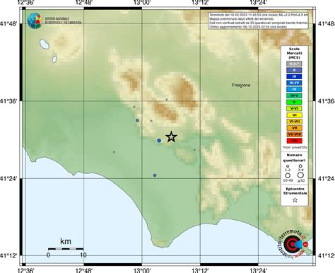 Earthquake 4 km E Sezze (LT), Magnitude ML 2.2, 16 February 2023 time 11:45:53 (Timezone Italy ...