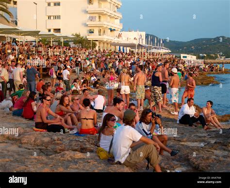 Ibiza San Antoni Sunset Strip Cafe Del Mar Stock Photo - Alamy