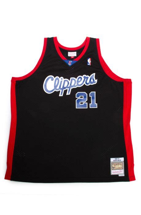 MITCHELL & NESS Darius Miles Black Hardwood Classics Reload 2.0 Swingman Jersey SMJYGS20103 ...