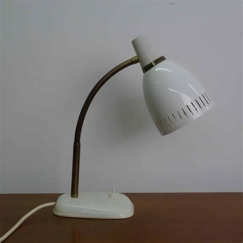 1950s white adjustable gooseneck desk lamp - Mark Parrish Mid Century Modern
