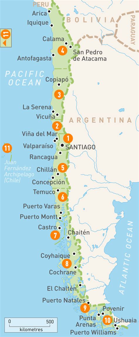 Diligencia Mismo forma chile tourist map Folleto Circunstancias ...