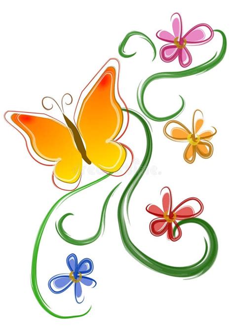 Butterfly Flowers Clip Art 01 Royalty Free Stock Image - Image: 2158506