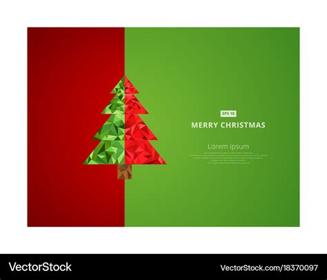 Template christmas tree red and green background Vector Image