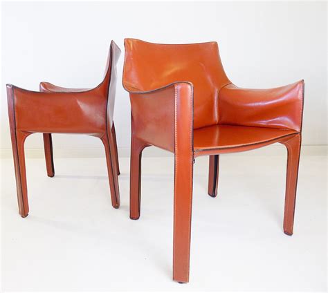 Cassina CAB 413 set of 2 leather chairs by Mario Bellini | #178581