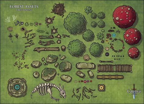 Forest Assets | Caeora | Fantasy map, Fantasy map making, Dungeon maps