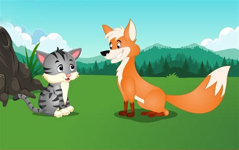 The Cat and The Fox Story - Cute Inspirational Story ~ Cute Inspirational Moral Stories for Kids